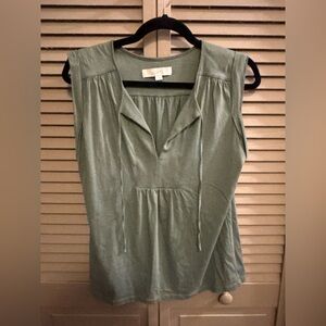 LOFT Sage Green Sleeveless Blouse